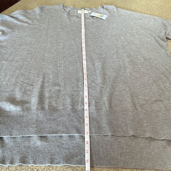 NEW Dreamers Mocha Brown Boxy Fit Dropped Shoulder Split Hemline Sweater sz M - Picture 10 of 15